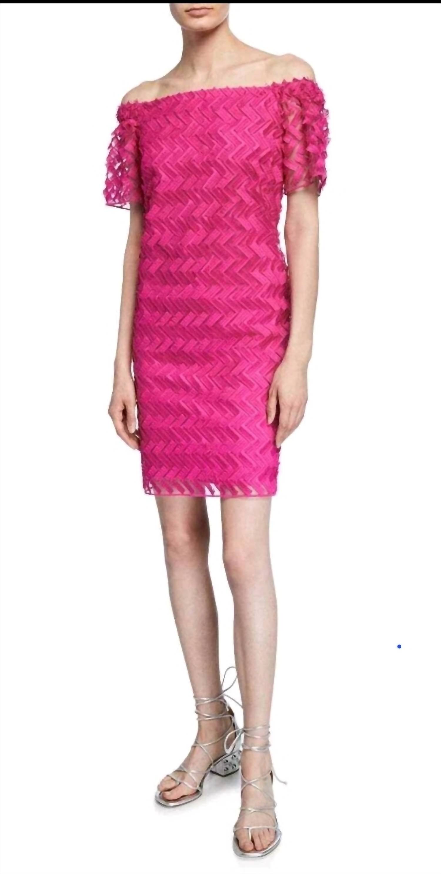 Trina Turk Seaway ZigZag Eyelash Dress in magenta - women's dress