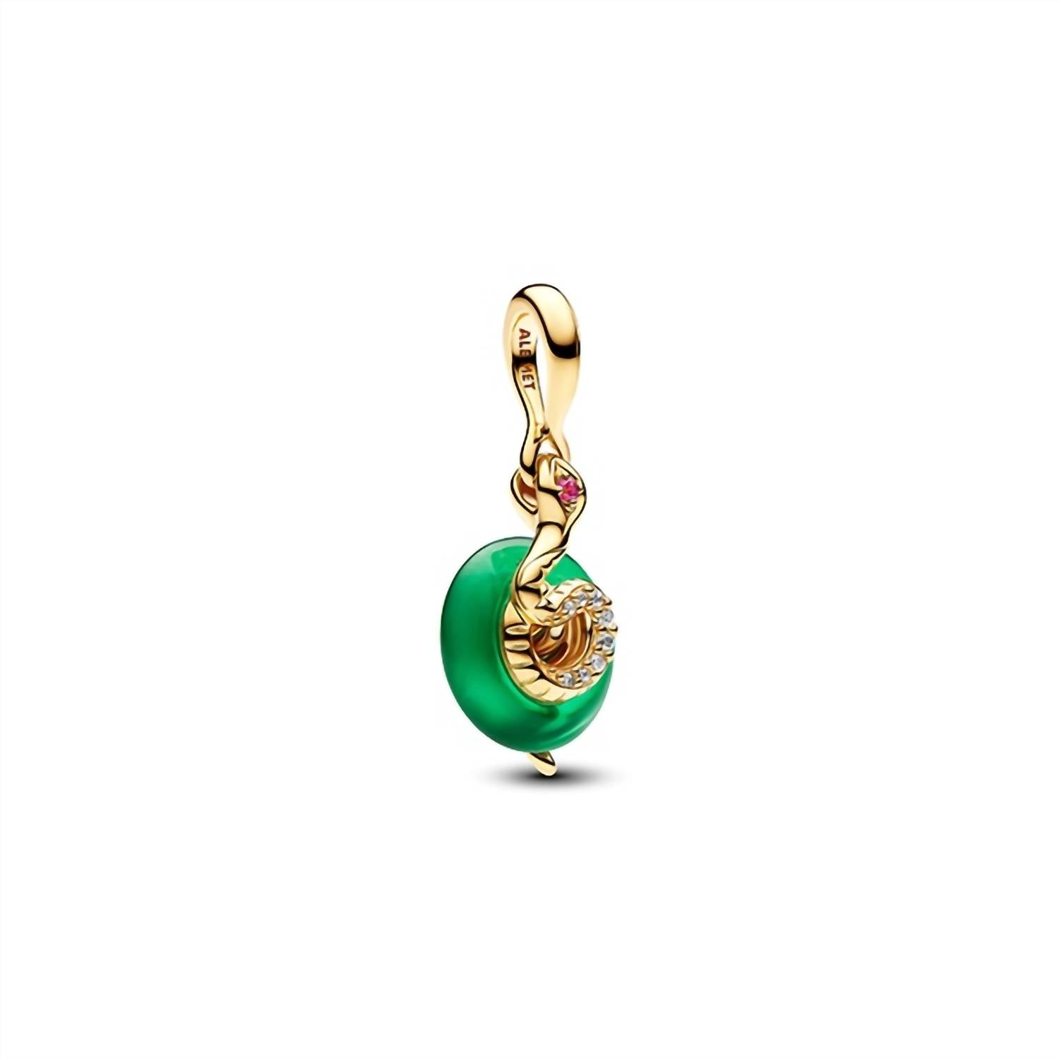 Pandora - Snake Green Murano Glass Dangle Charm