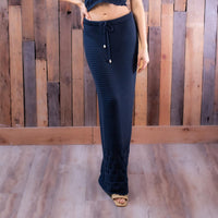 ocean drive Women's Crochet Maxi Skirt in navy - women's skirt