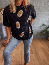 Timing - Kickoff Sequin Football Tee