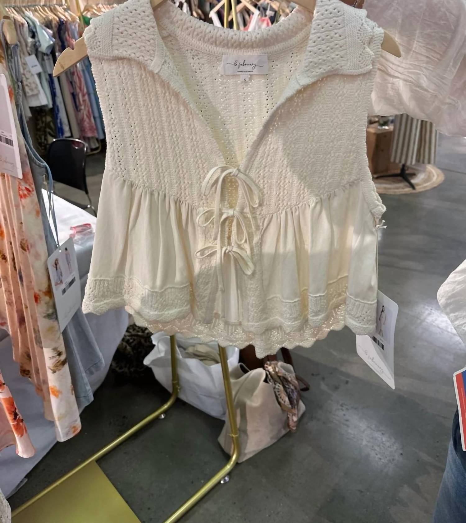 In February - Persian Summer Delicate Pointelle Knit Vest