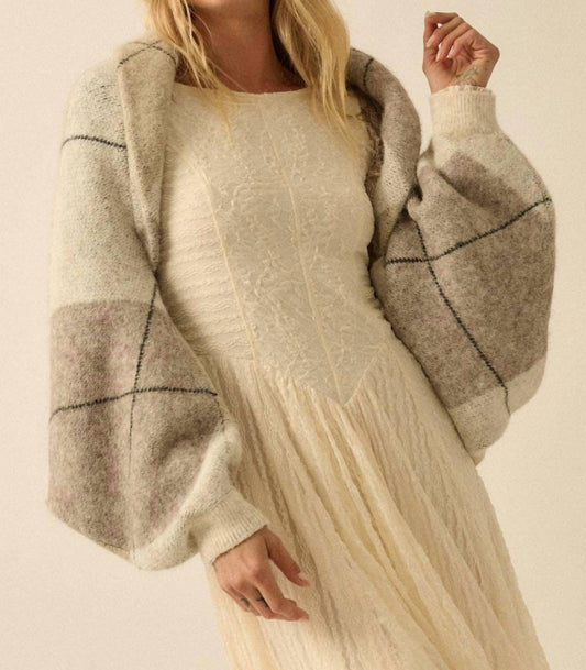 Promesa - Argyle Knit Shrug Cardigan