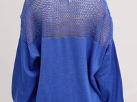 Mimosa - Crochet Mesh Long Sleeve Knit Sweater
