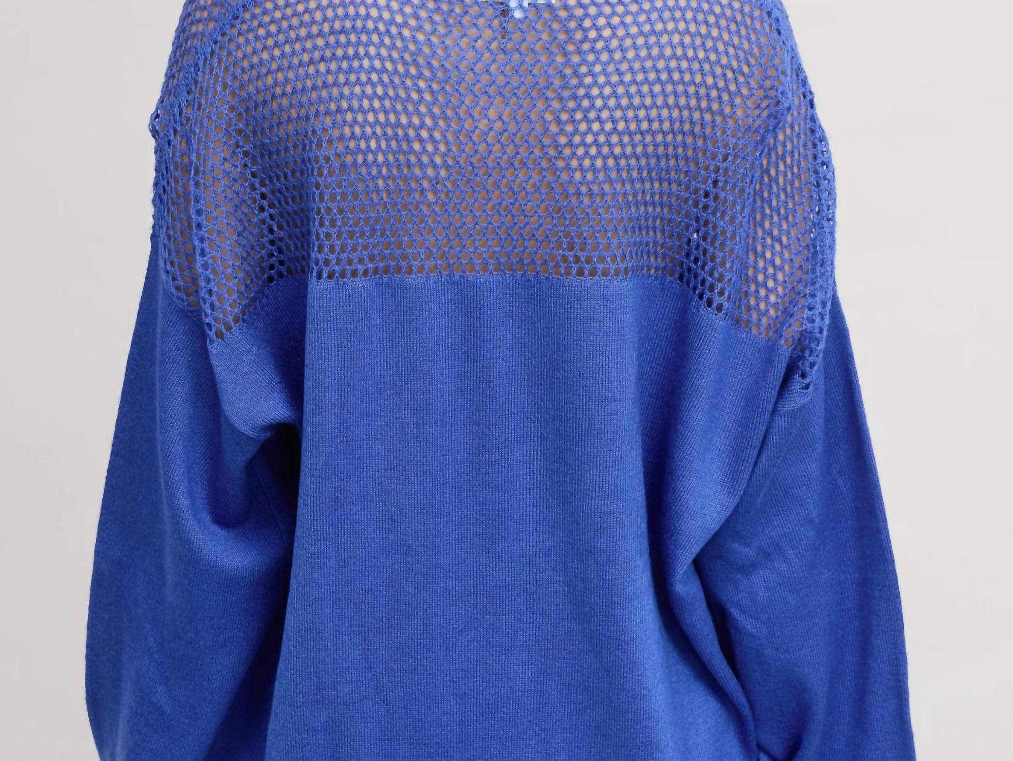 Mimosa - Crochet Mesh Long Sleeve Knit Sweater
