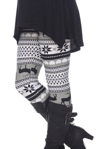 White Mark - Reindeers Printed Leggings