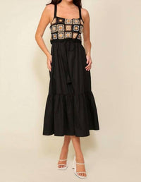 Lumiere - Midnight Crochet Midi Dress
