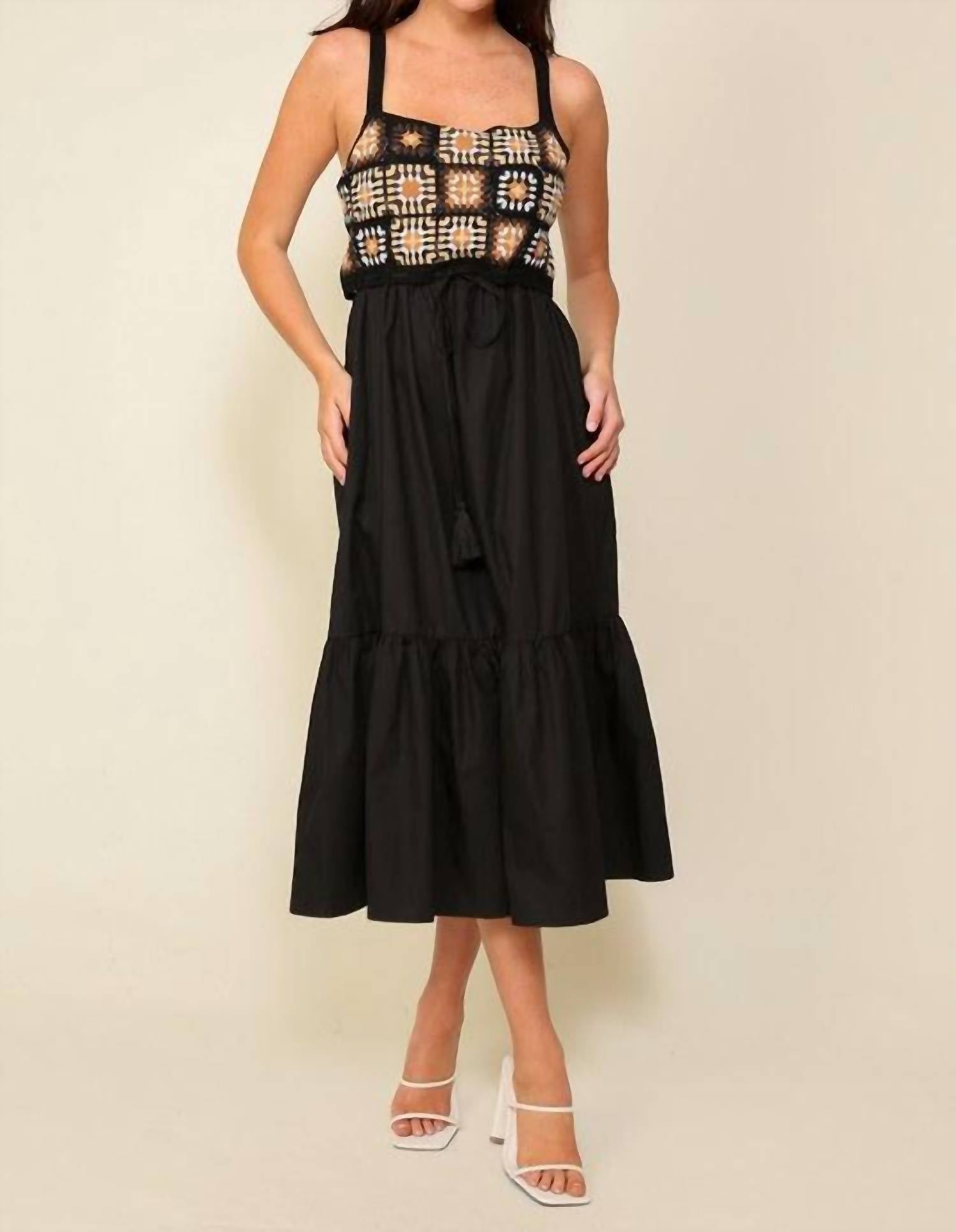 Lumiere - Midnight Crochet Midi Dress
