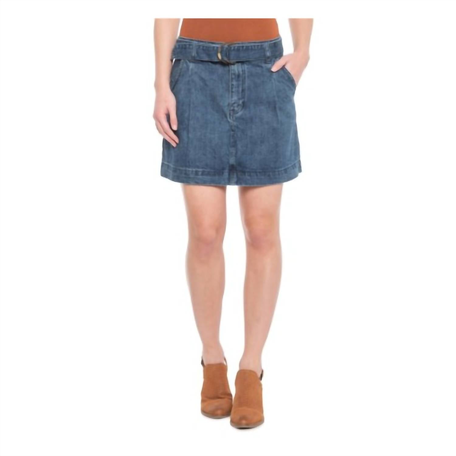 Free People - Women's D Ring Belt Denim Mini Skirt