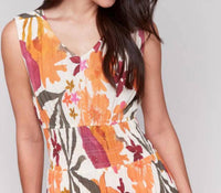 Charlie B - Printed Sleeveless Empire Waist Dress