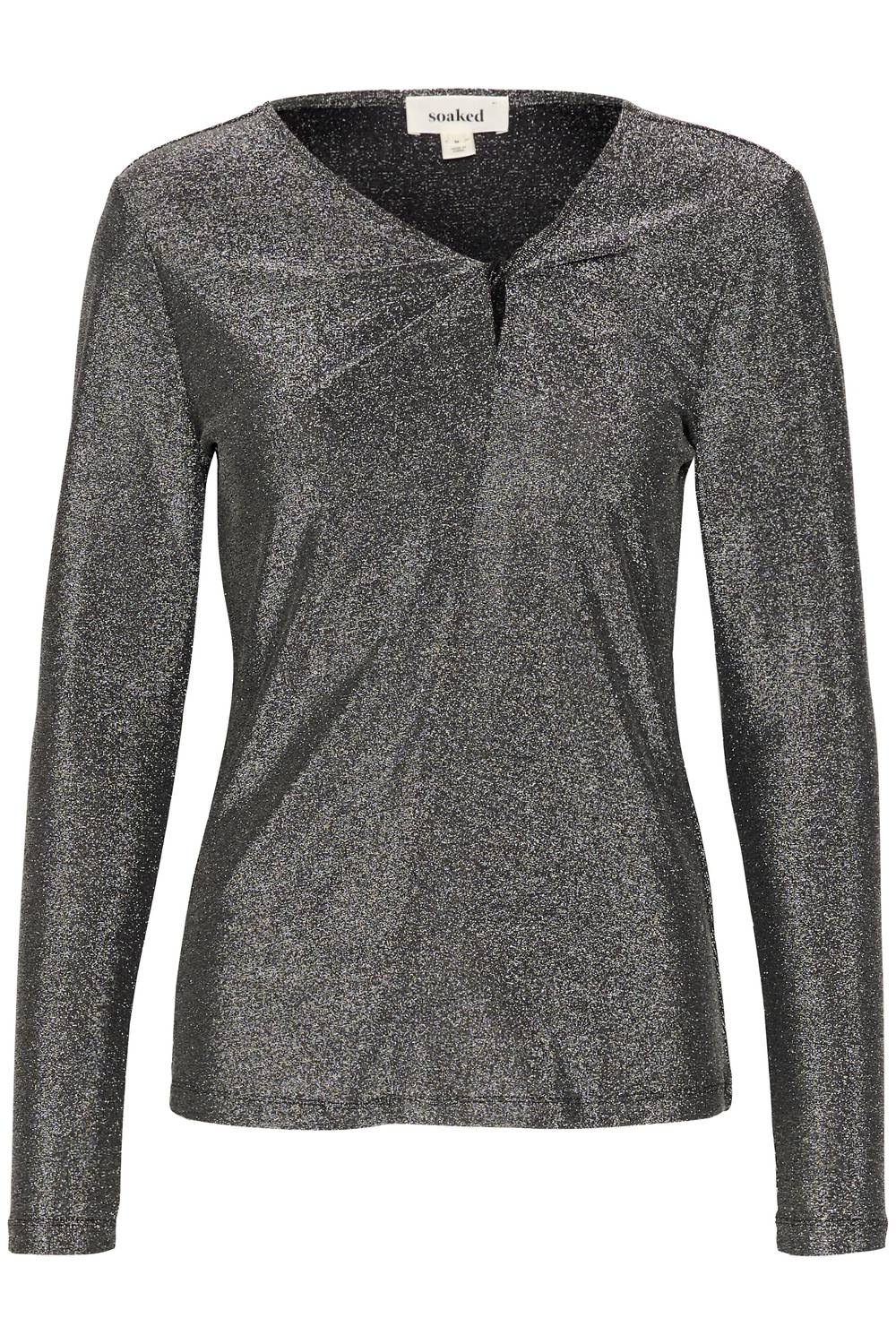 Soaked In Luxury - Skylara Knotted Long Sleeve Glitter Top