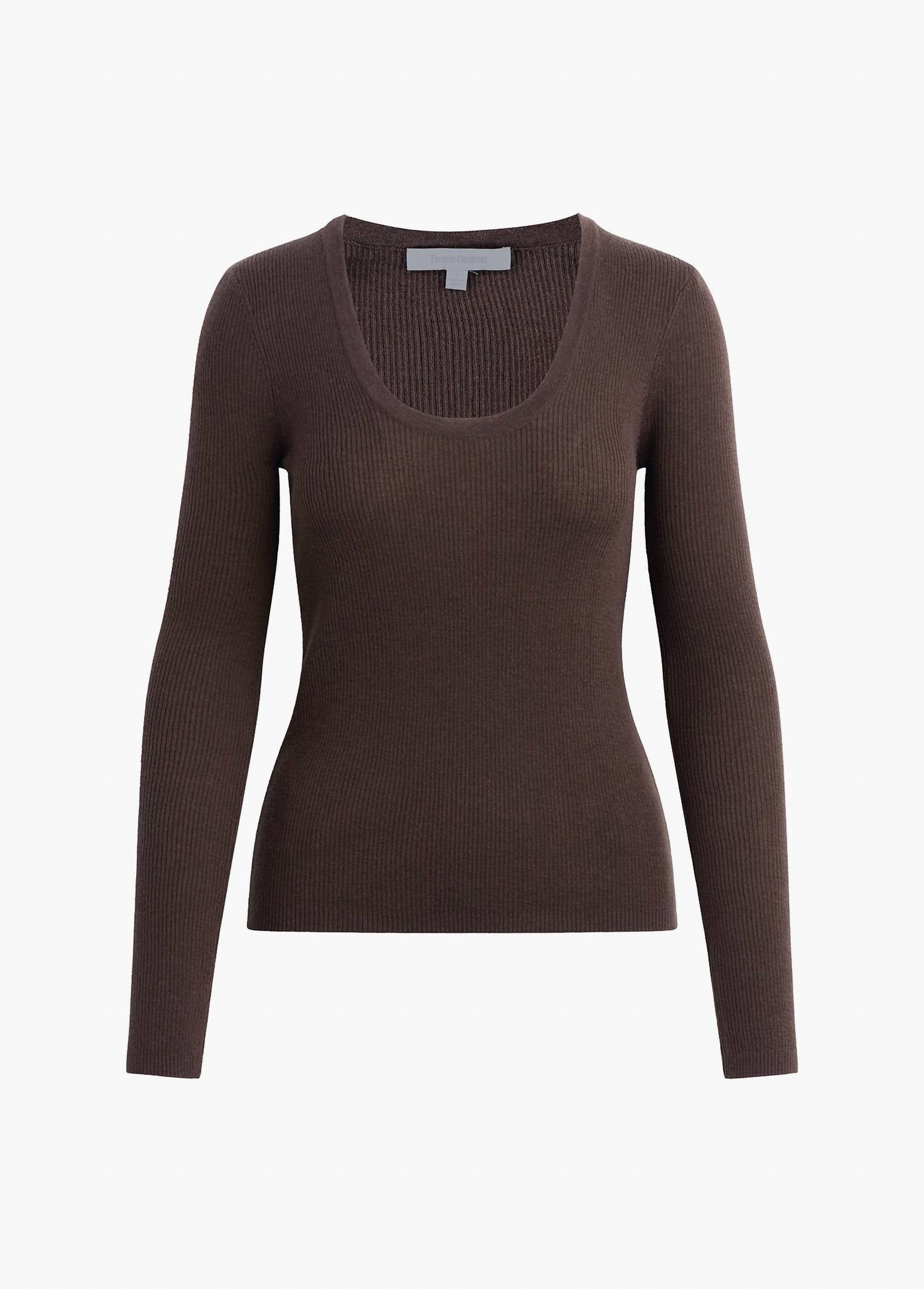 Favorite Daughter Take It Easy Long Sleeve Top in coffee - women's sweater - view 7