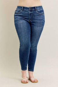 Judy Blue - Core Mid-rise With Handsanding Skinny Jeans - Plus