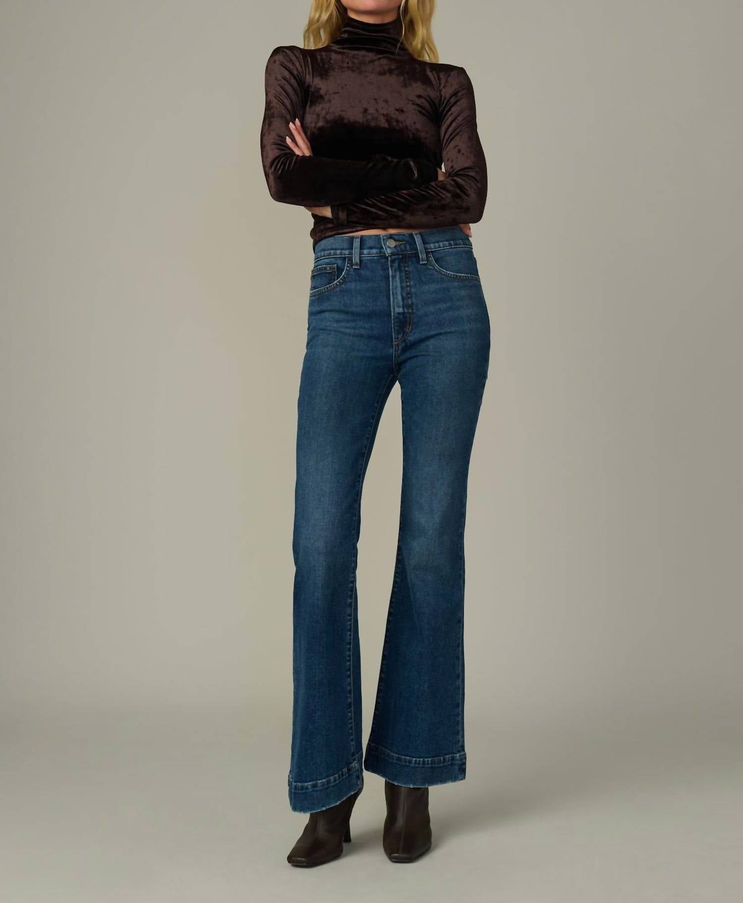Joe's Jeans Tony Long Sleeve Velvet Top in cacao - women's long sleeve top - view 4