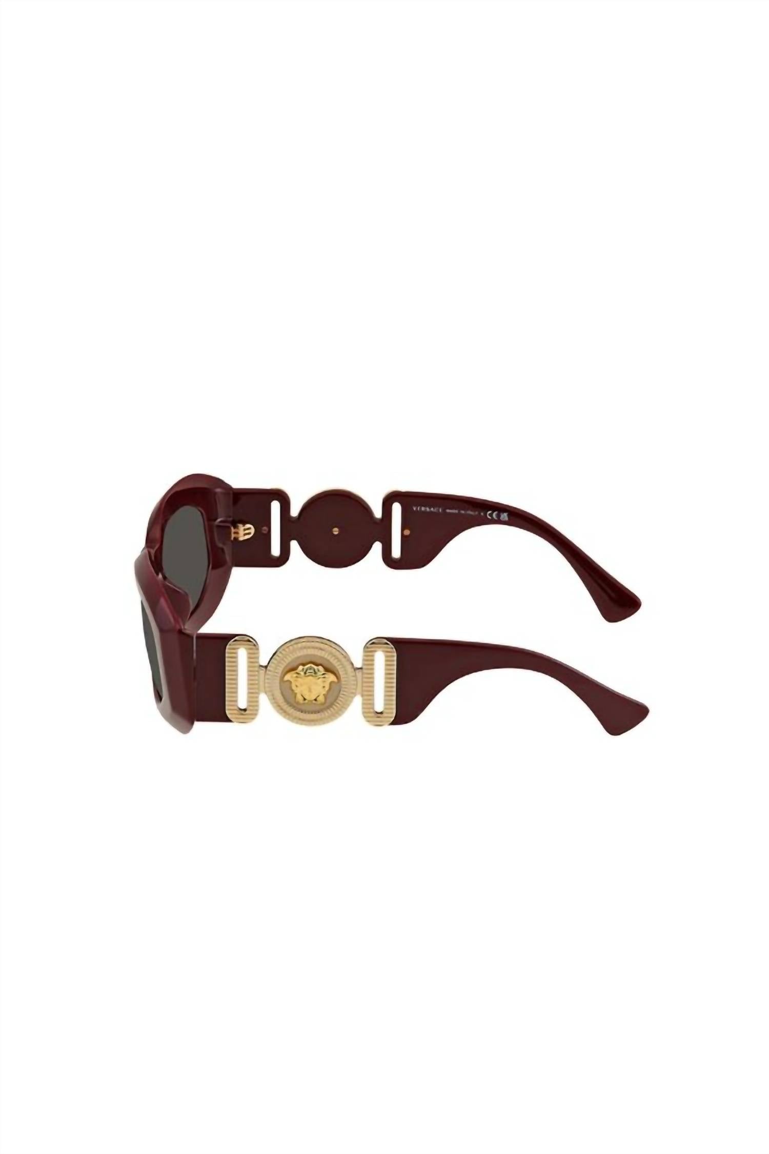 Versace - Irregular Plastic Sunglasses with Dark Grey Lens