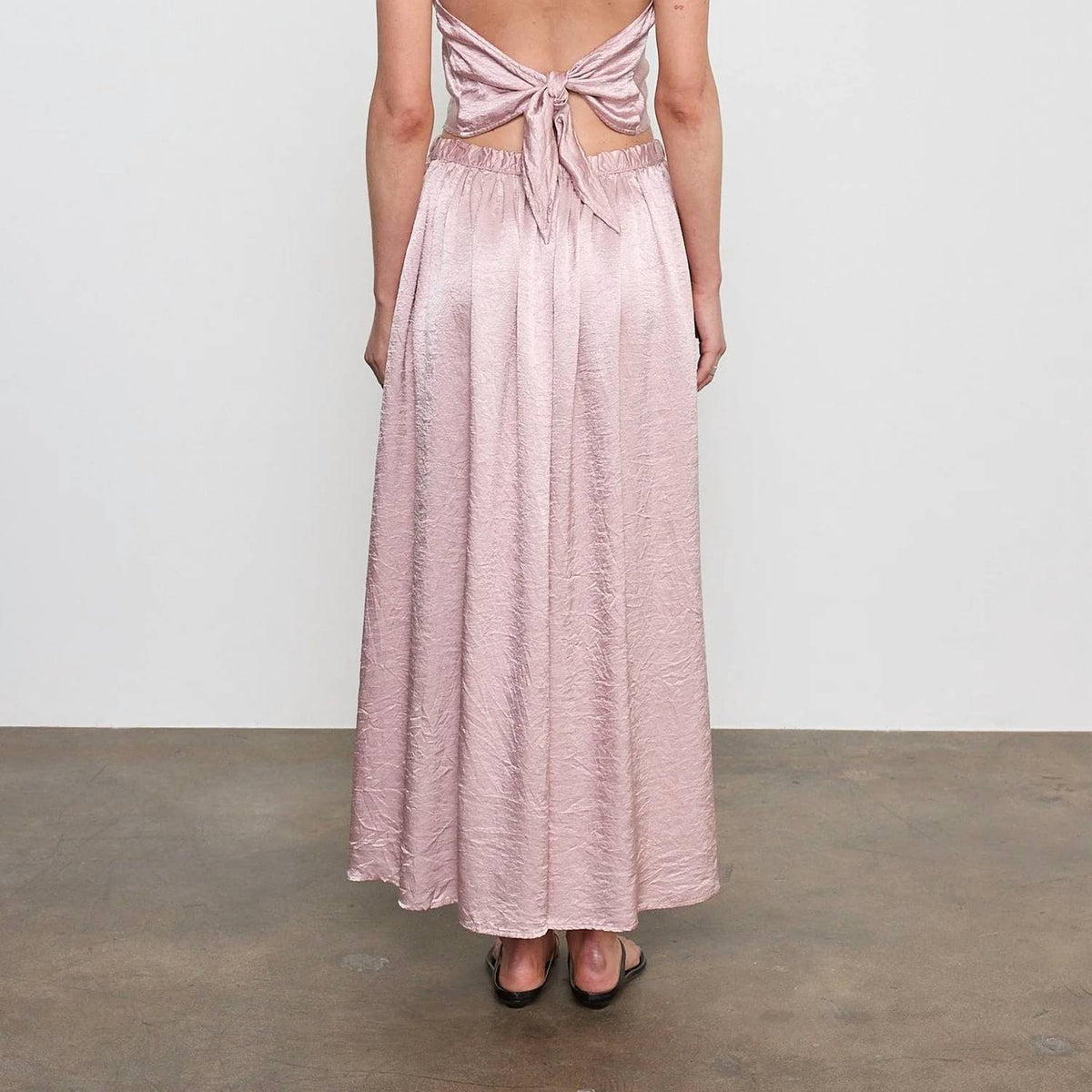 Enza Costa - Textured Satin Celeste Maxi Skirt