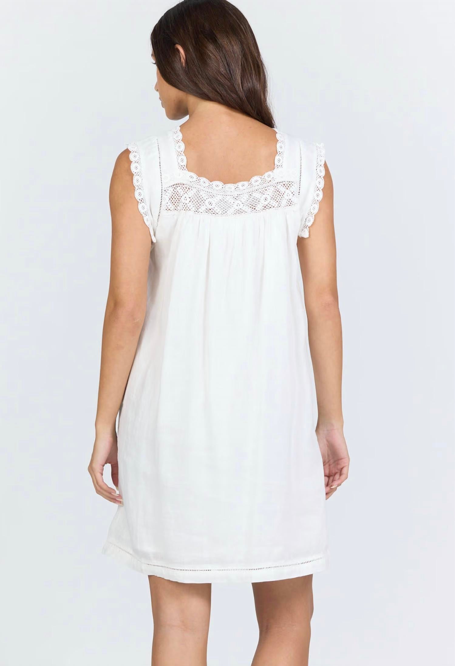 Dear John Denim - Miabella Square Neck Lace Trim Mini Dress