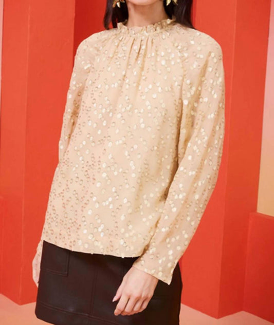 Layla Silk/Metallic High Neck Blouse