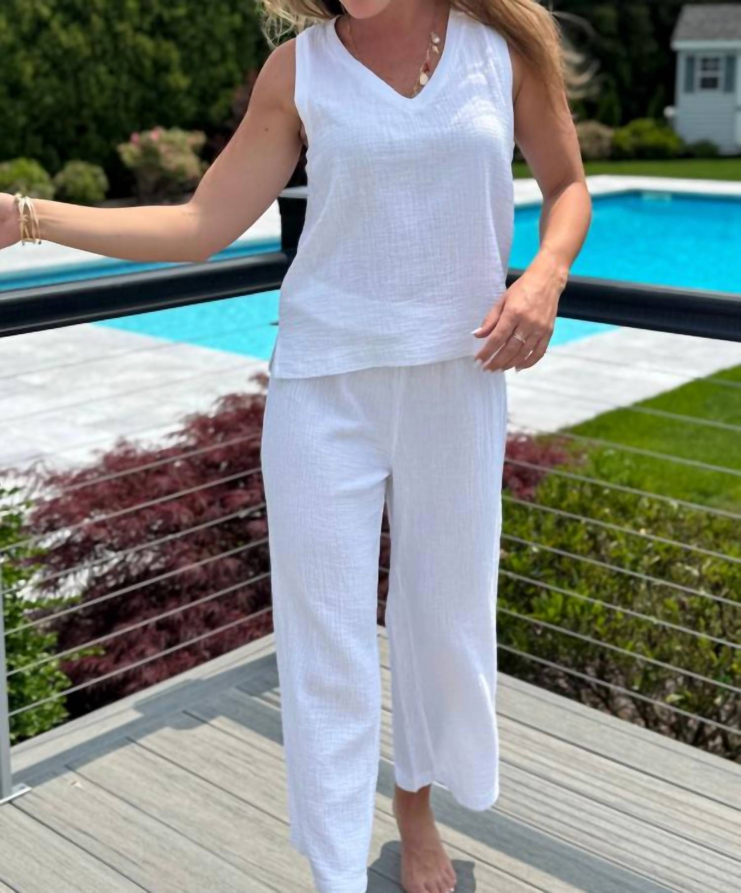 Bobi - Rib Mix V-neck Tank Top