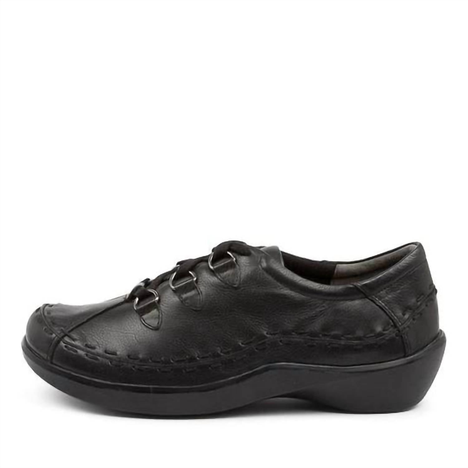 Ziera Women's Allsorts Lace-up Shoe in black - women's flats - alternate view