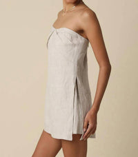 Olivaceous - Becca Linen Strapless Romper