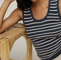 Barefoot Dreams - Cozychic Ultra Lite Contrast Rope Stripe Tank