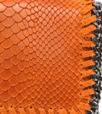 German Fuentes - Women's Leather Snakeskin Crossbody Clutch Bag