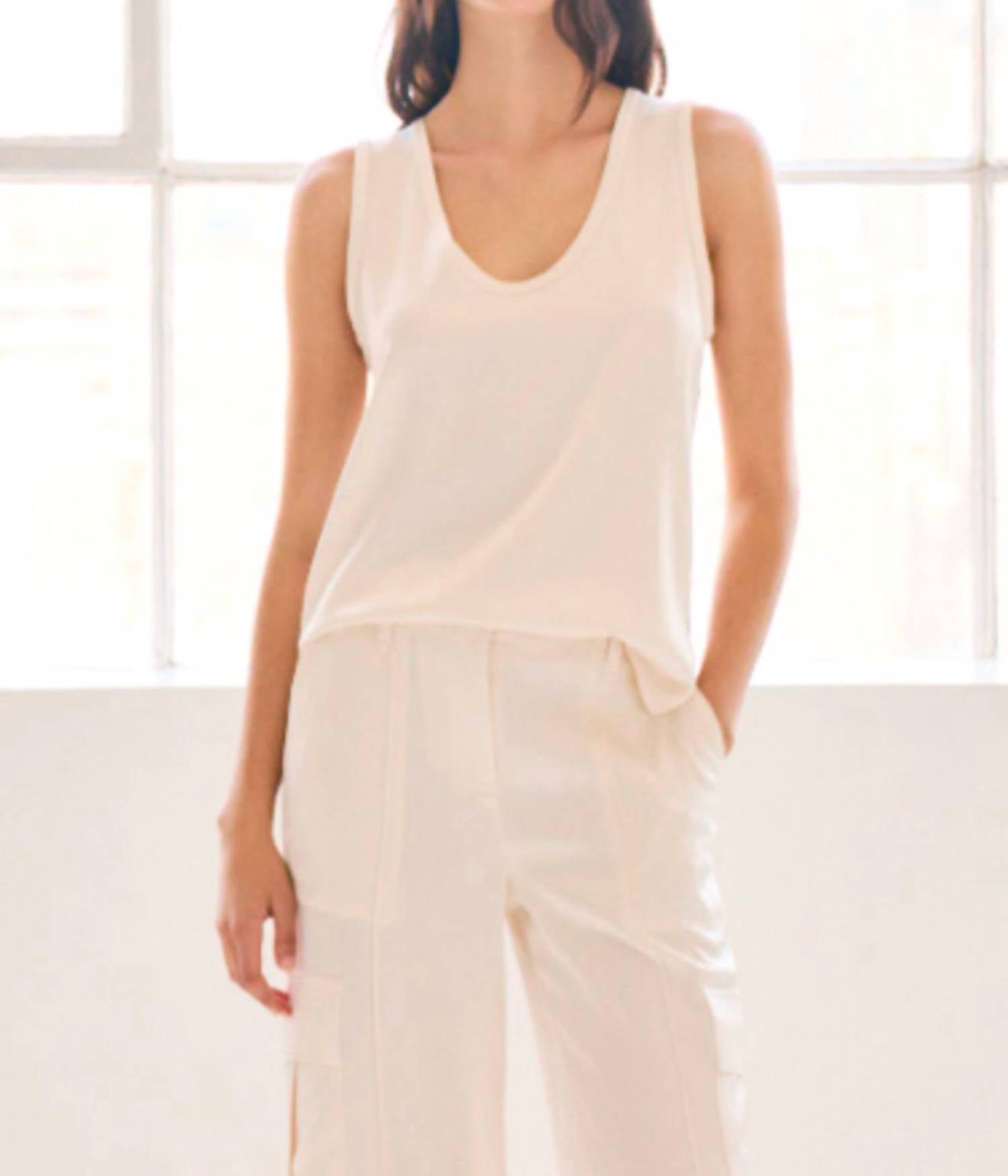 Kulson Blaire Tank Top in ecru - women's tank top
