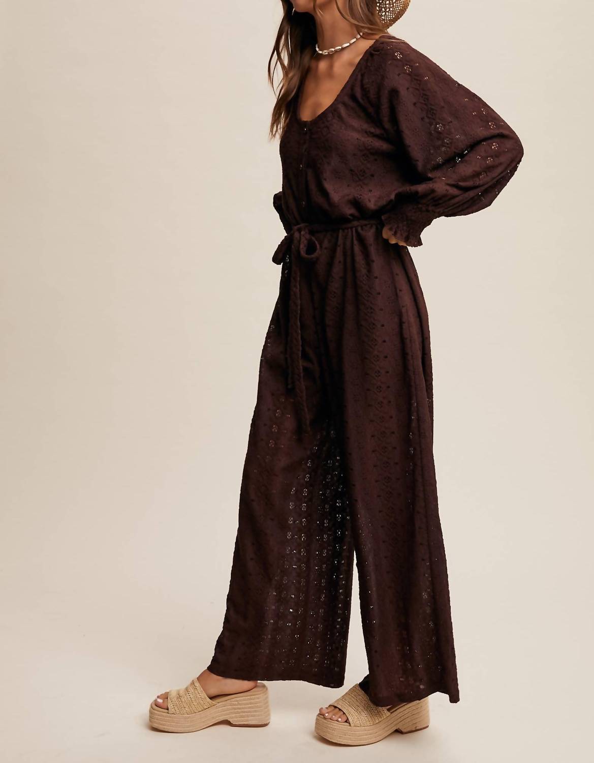Listicle - Carr Eyelet Lace Jumpsuit