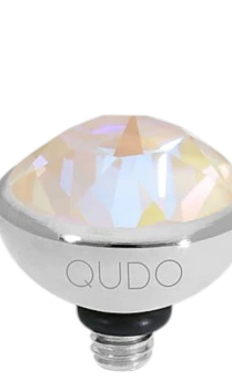 Qudo Women's Bottone 10mm Jewelry Topper in ivory creme delight silver - women's jewelry - detail view