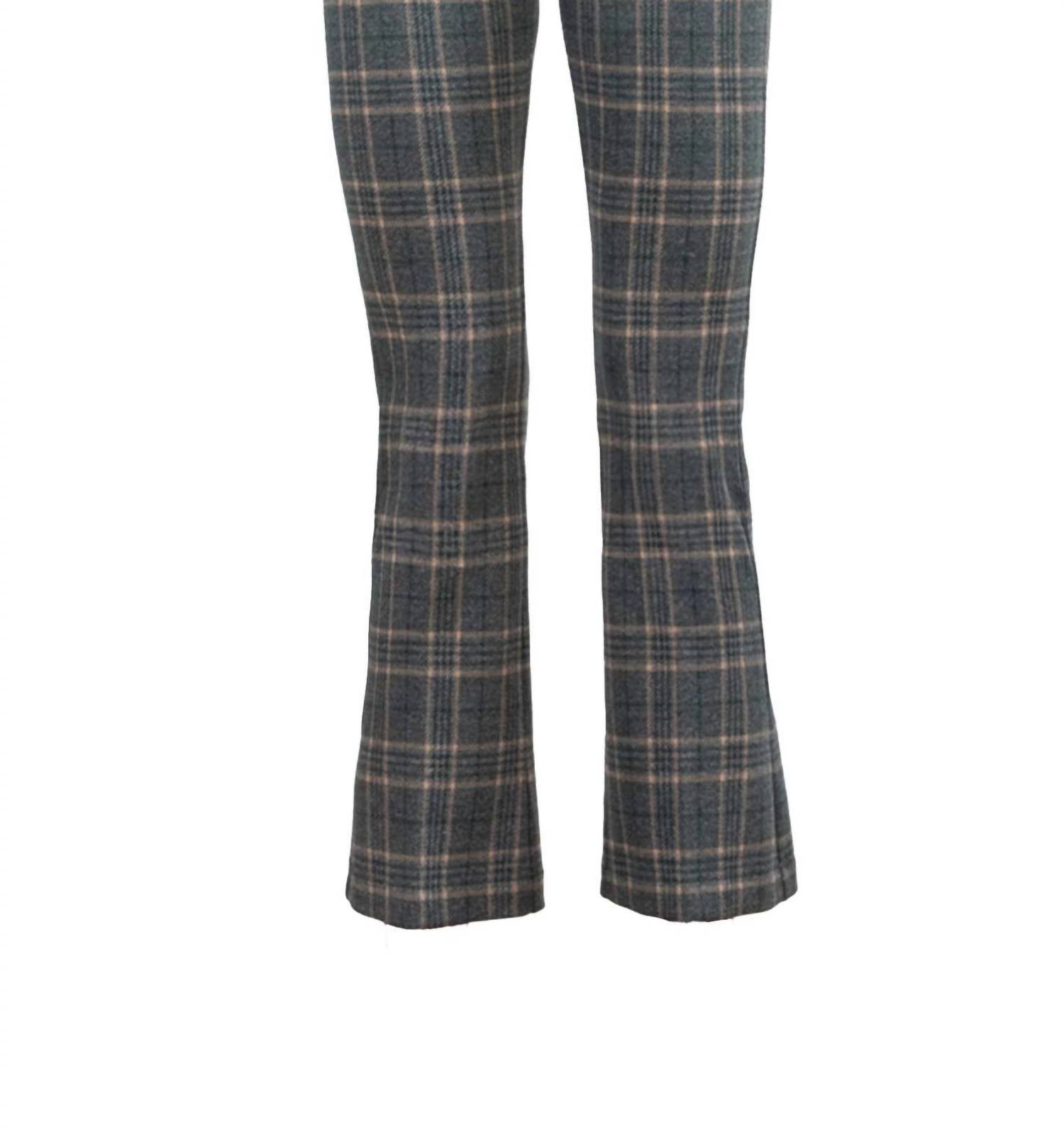 Avenue Montaigne Leo Flare Cut Pants in glen grid - women's pants - view 4