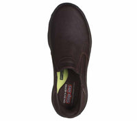 Skechers Men's Craster Lanigan Slip-on Shoes in dark brown - men's sneaker - detail view