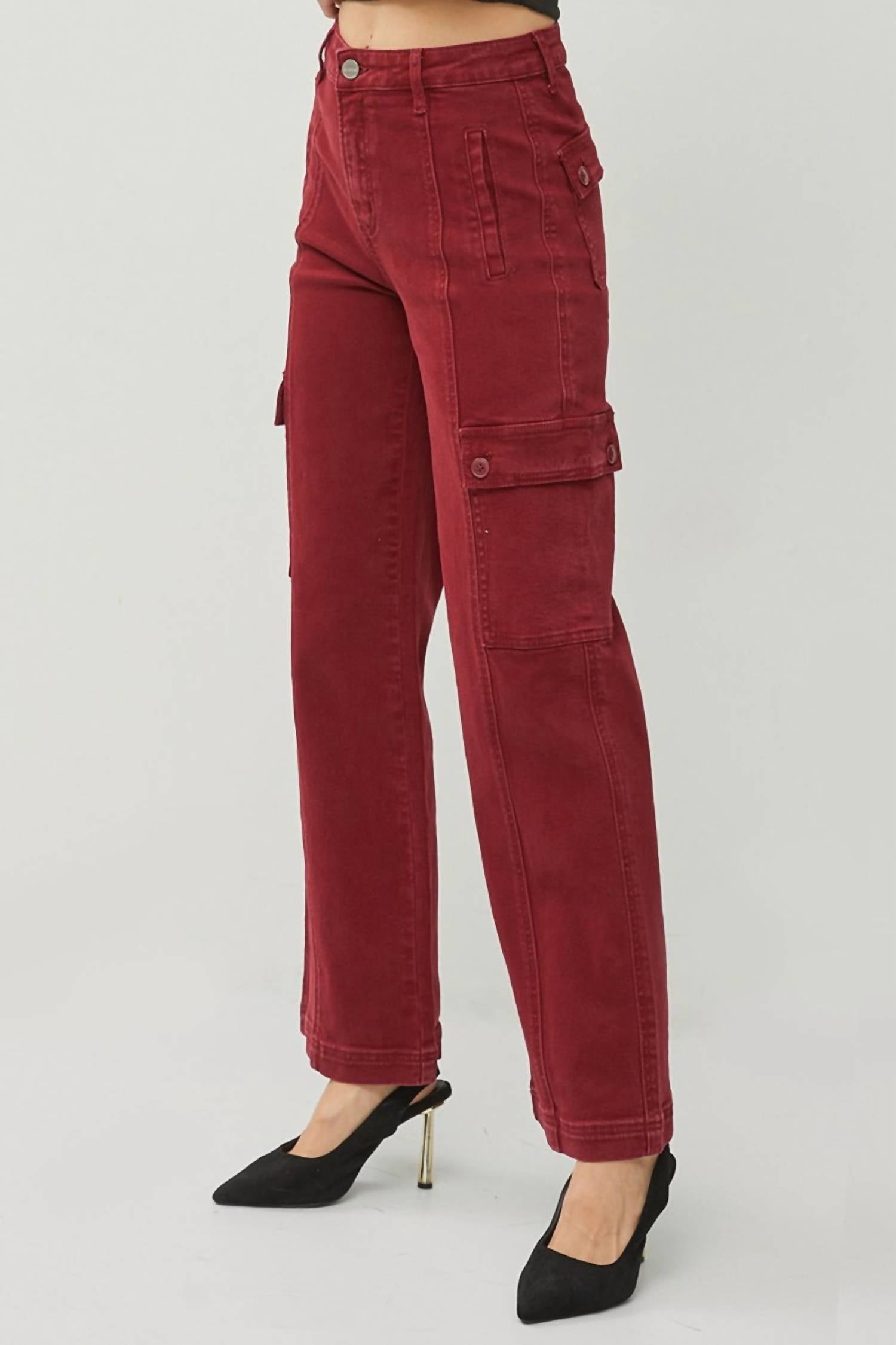 Risen - High Rise Wide Leg Cargo Jeans
