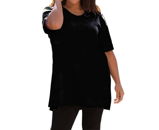 On The Plus Side - Jersey Short Sleeve V-Neck Tunic - Plus