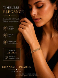 Chansuttpearls - Women's Rhinestone Watch Band Bracelet