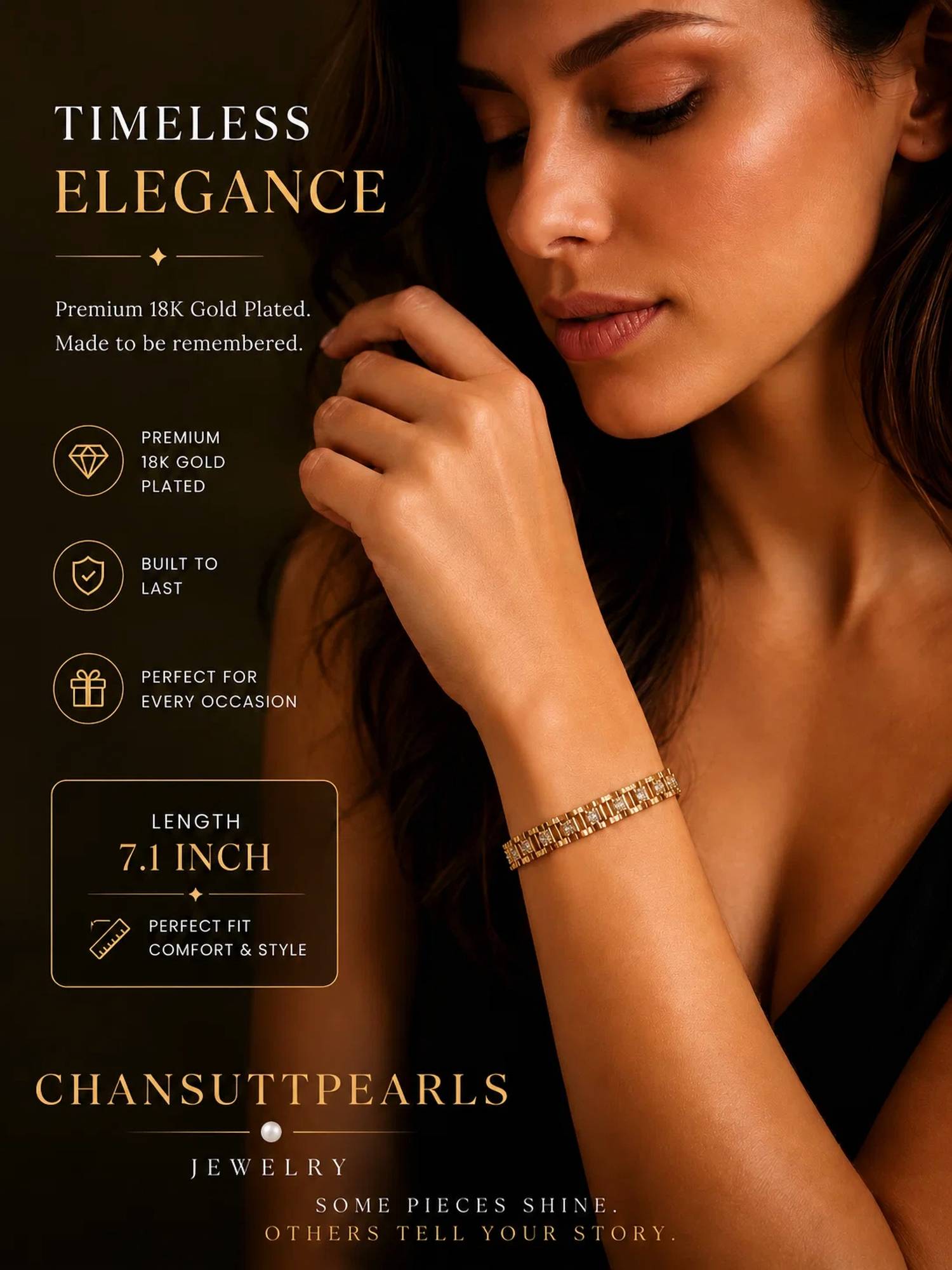 Chansuttpearls - Women's Rhinestone Watch Band Bracelet