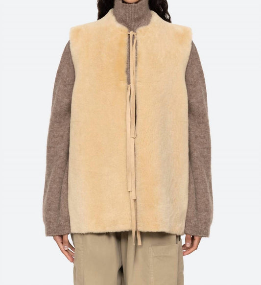 Sea - Elliot Shearling Tie-Front Vest