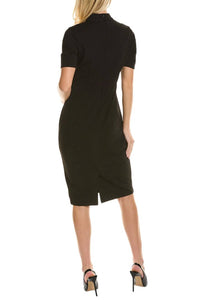 Maggy London - Mock Neck Keyhole Slit Sheath Dress