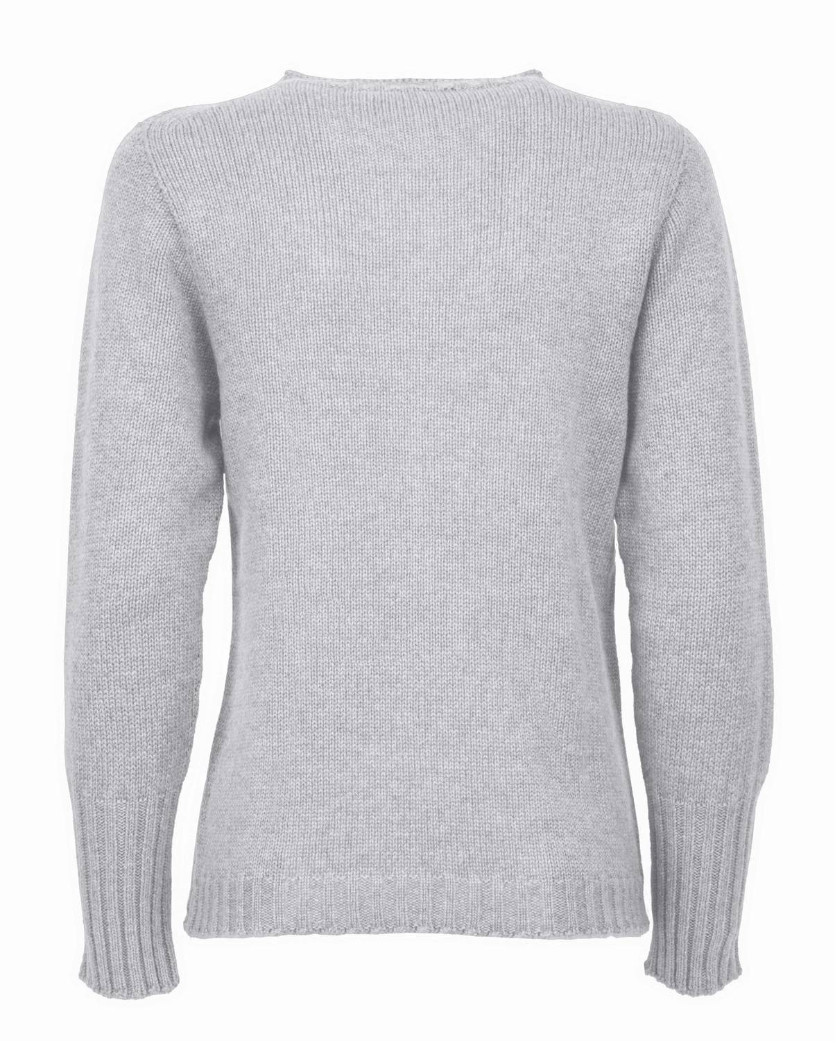 Monticelli Cashmere - Women's Pure Cashmere Ribbed-trim Crewneck Sweater