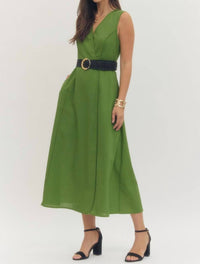 entro Chic Needs Midi Dress in green - women's dress - detail view