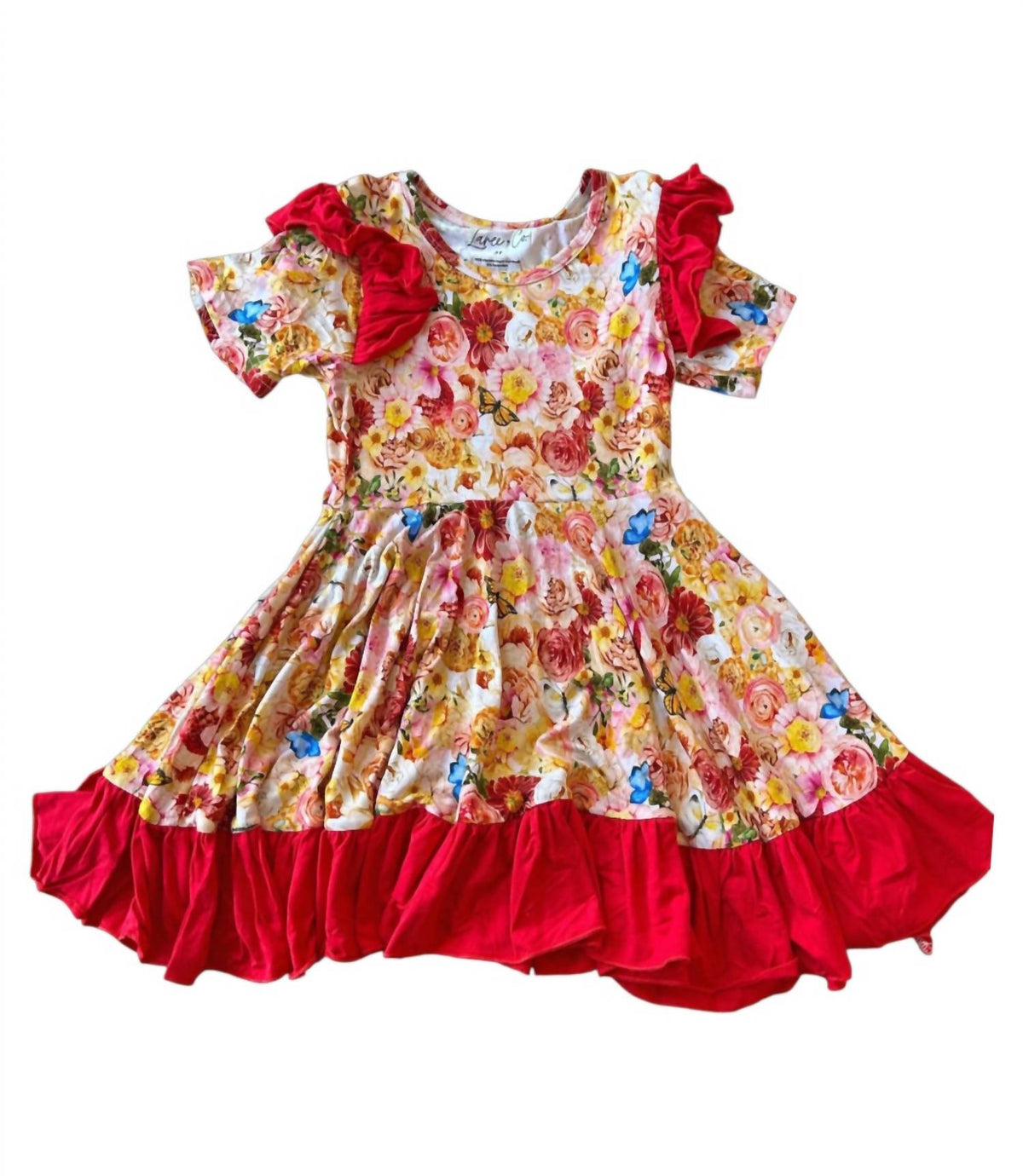 Laree + Co. - Girl's Charlotte Bamboo Ruffle Spin Dress