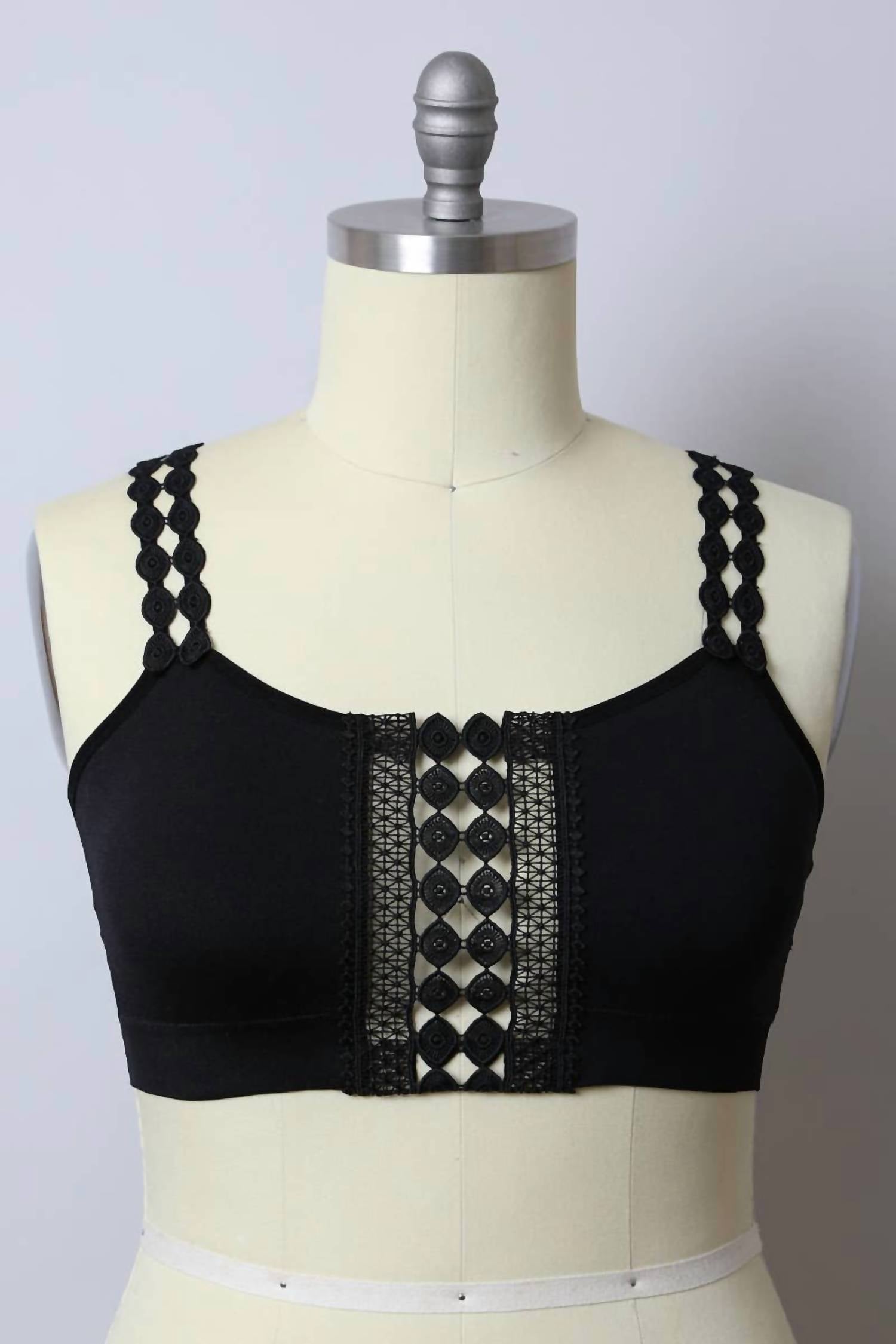 Leto - Women's Boho Eye Lace Applique Bralette - Plus