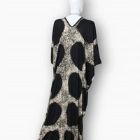 Sylca Designs - Women's V-Neck Polka Dot Caftan