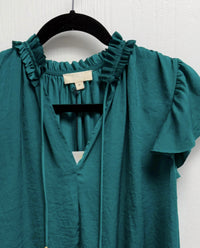 Elan - Women's Cynthia Short Sleeve Ruffle Blouse