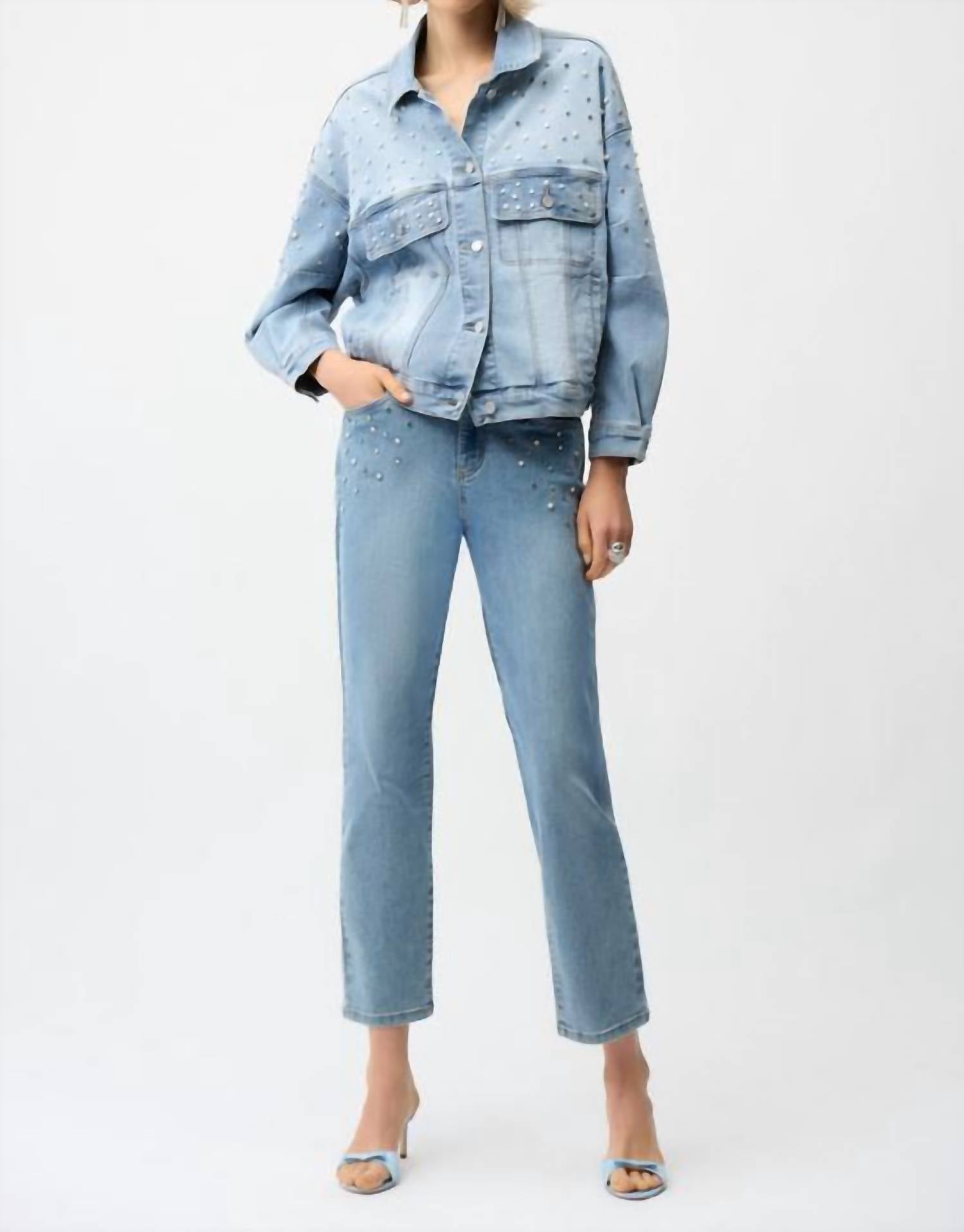 Joseph Ribkoff - Oversized Jacket With Pearls And Studs
