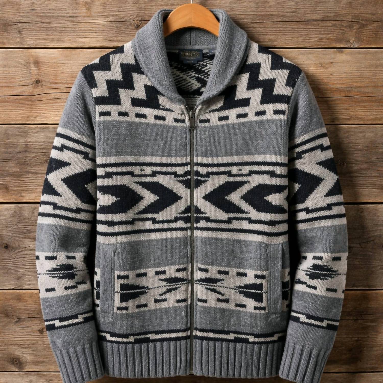 PENDLETON Women's Wool zip sweater in grey - women's cardigan