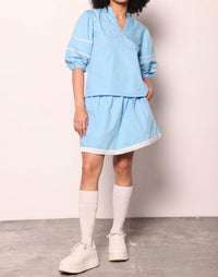 maude vivante Noah Top in carolina blue - women's blouse