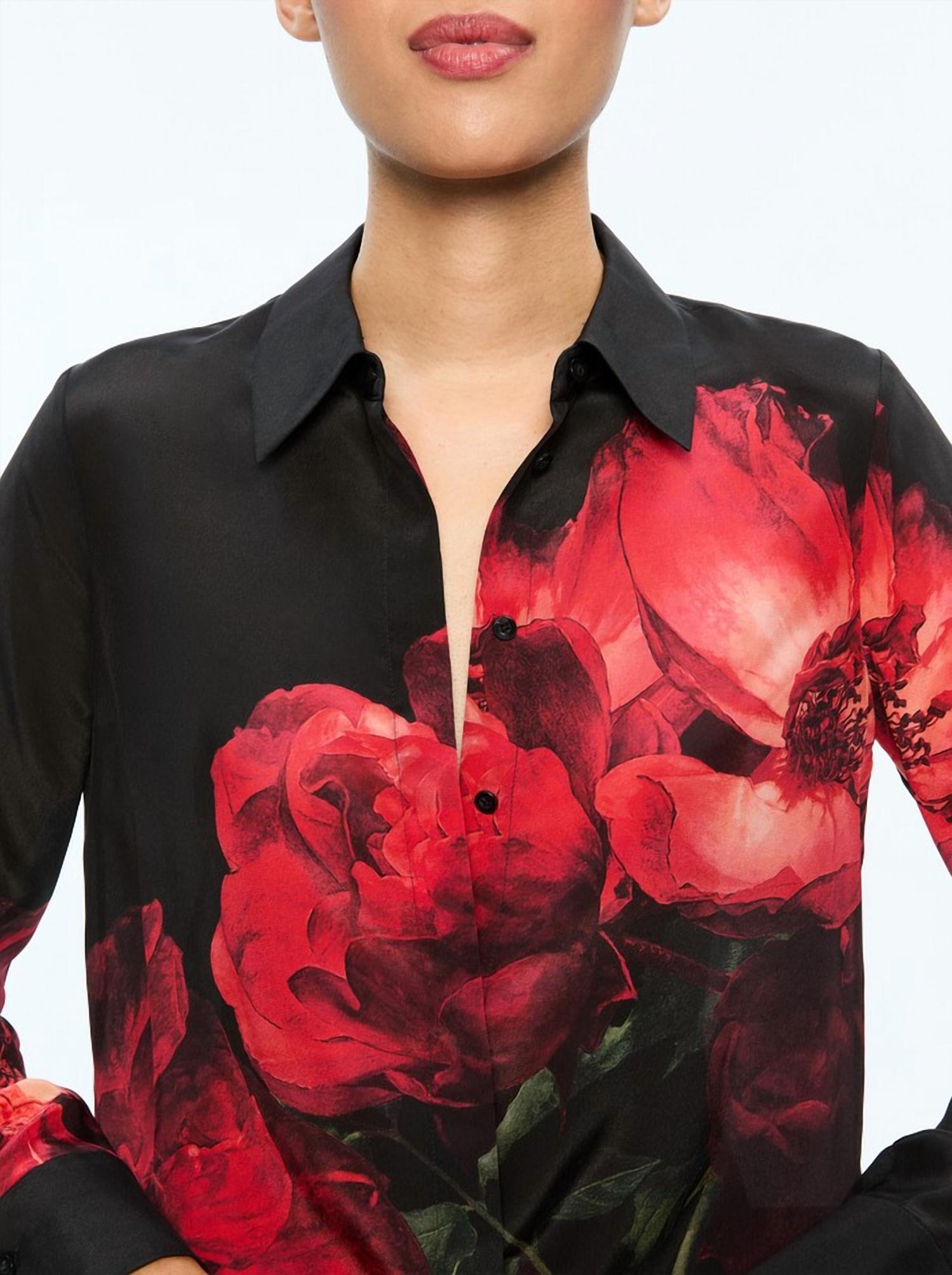 Alice + Olivia - BRADY SLIM SILK BLOUSE