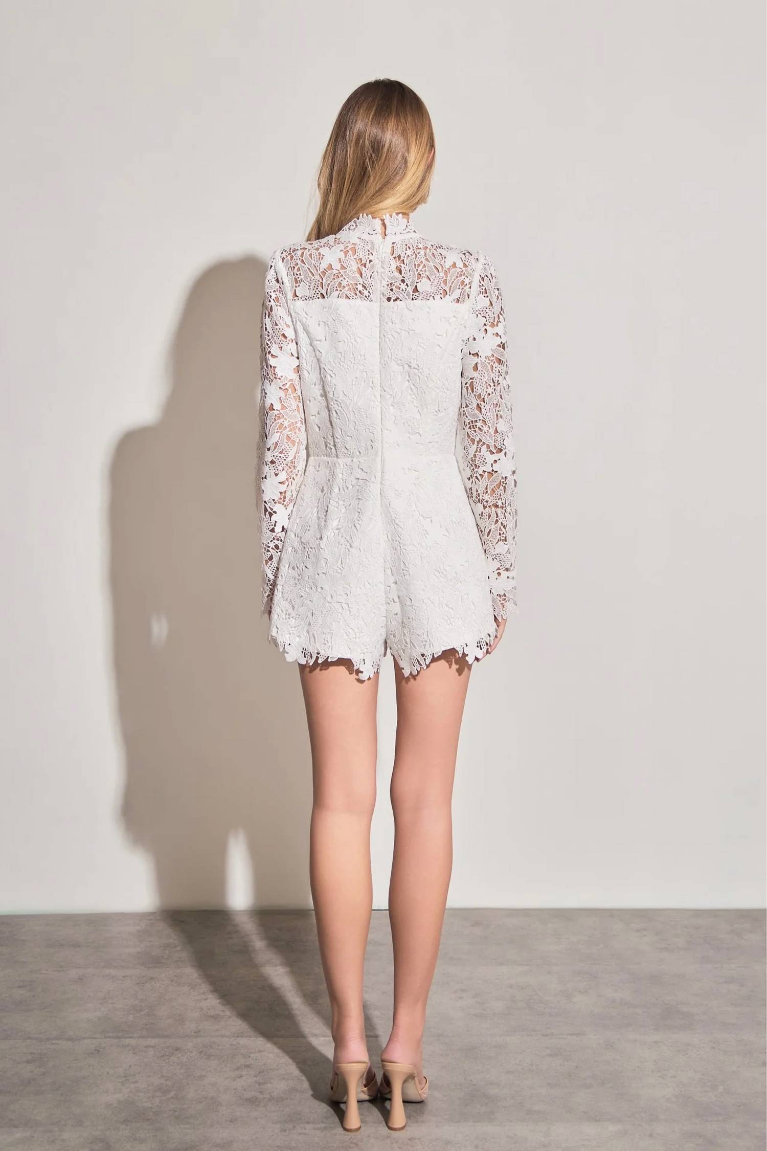 2.7 August Apparel - Endless Rose High Neck Lace Romper