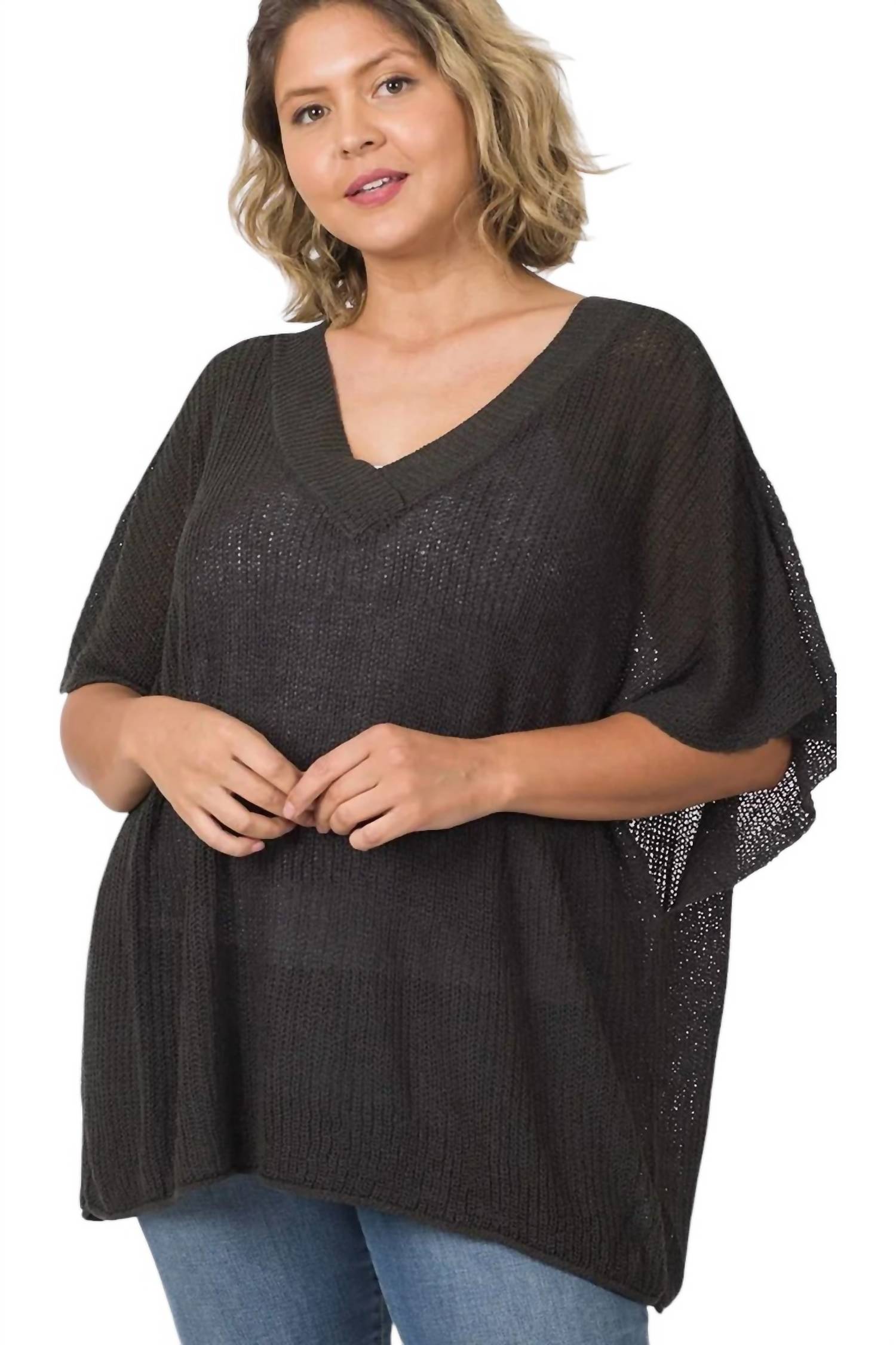 Zenana - Plus Size Slouchy Sweater