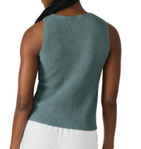 STEVE MADDEN Ellery Halter Neckline Sweater in dusty teal - women's cardigan - detail view